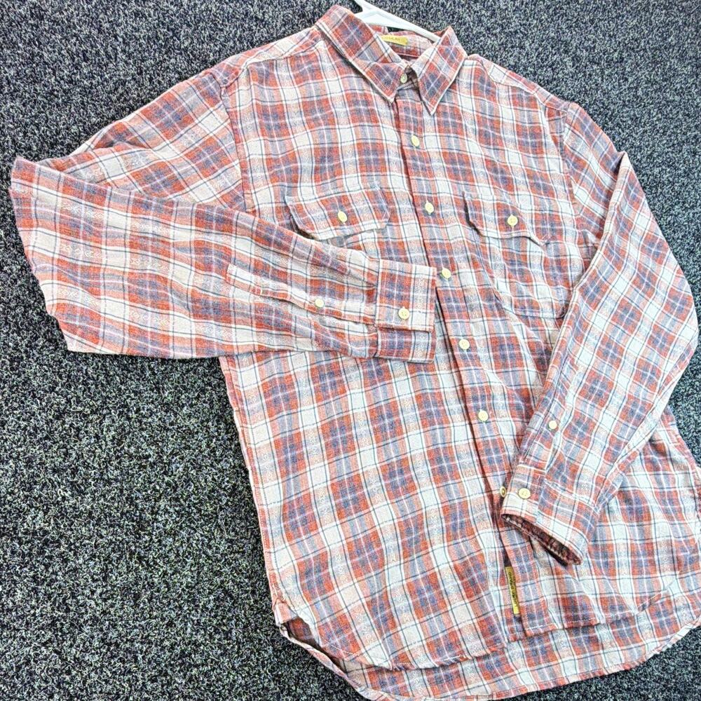 Lucky Brand Men's M Plaid Flannel L/S Classic Fit Point Collar Button-Up Pockets